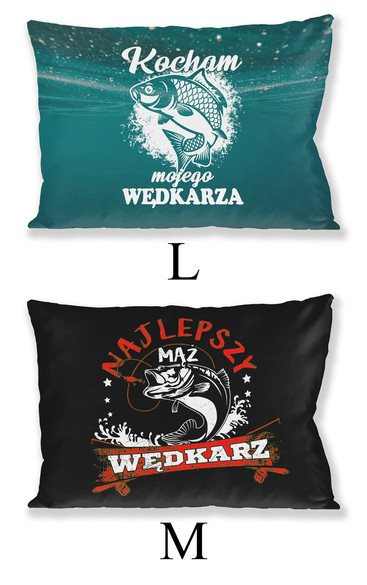 Poduszka DLA WĘDKARZA 60x40cm na prezent WZORY