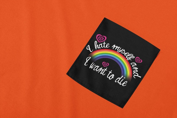 Koszulka z kieszonką I HATE MYSELF