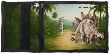 Portfel Dinozaury Stegozaur z imieniem dziecka