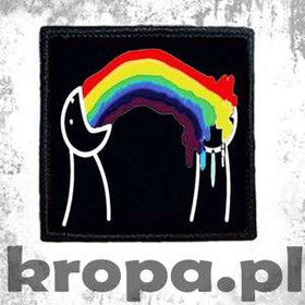 Naszywka RZYGAM TĘCZĄ