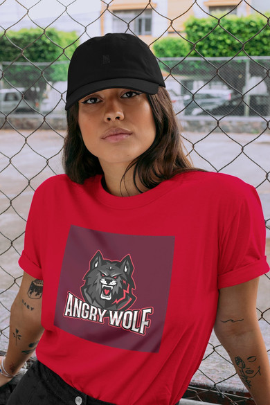 Koszulka z naszywką Angry Wolf