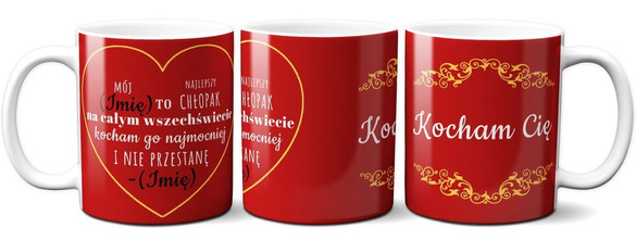 Kubek na Walentynki DODAJ NAPIS!