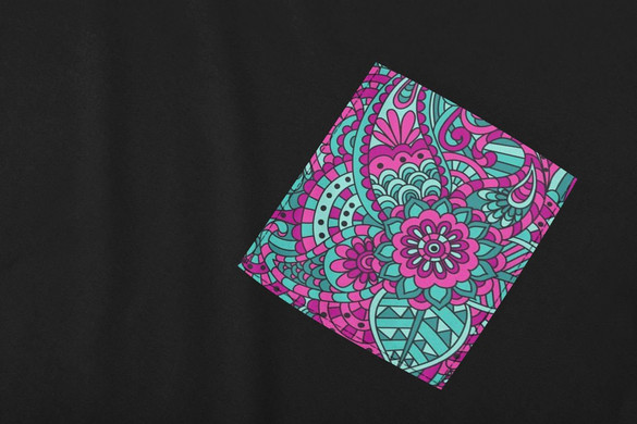 Koszulka z kieszonką WZORY MANDALA 02