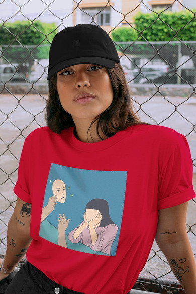 Koszulka z naszywką  Put on a mask