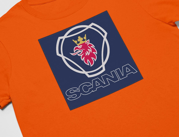 Koszulka z naszywką Scania logo blue