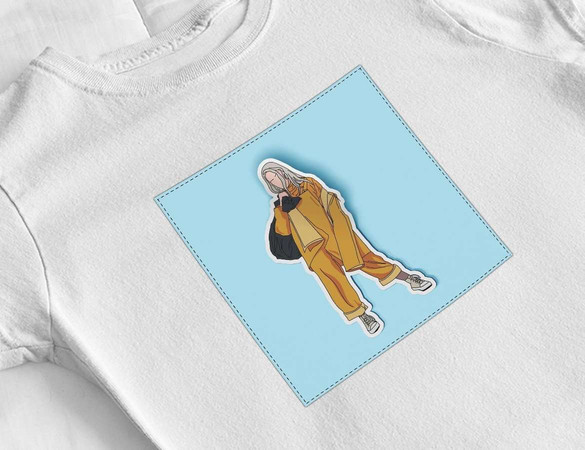 Bluzka damska z naszywką Billie Eilish 06