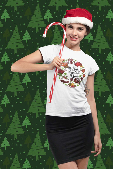 Koszulka święta all I want for christmas is food