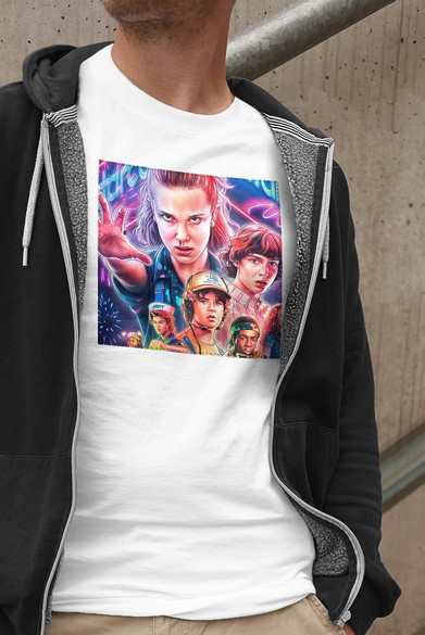 Koszulka z naszywką Stranger Things squad 1