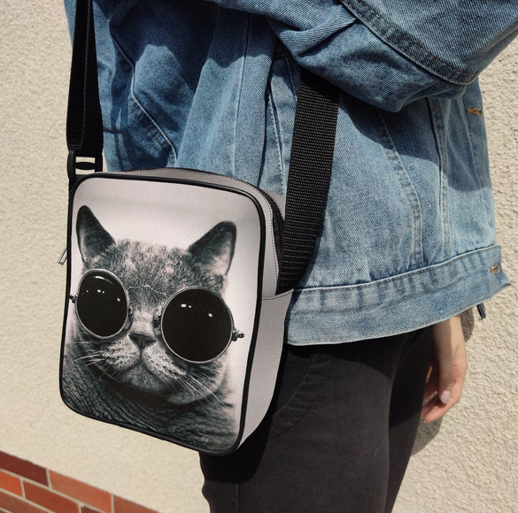 Torba Listonoszka KOT W OKULARACH 01 Dodaj Napis!