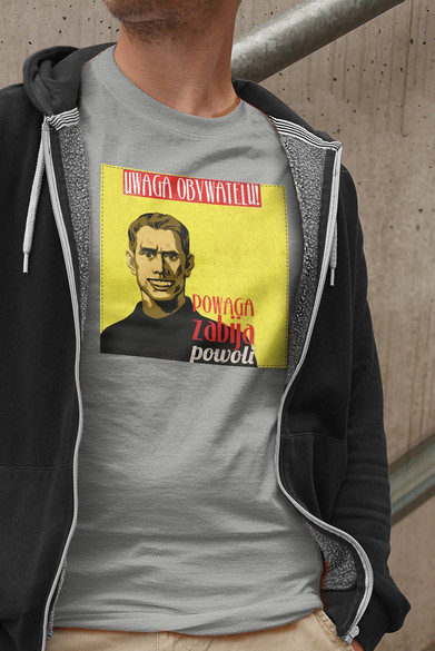 Koszulka z naszywką PRL- powaga zabija