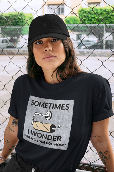 Koszulka z naszywką Where's your God...