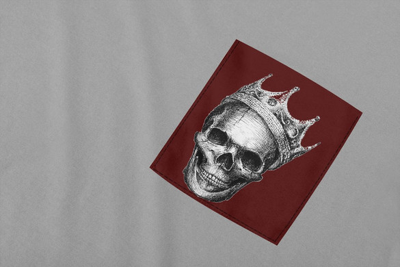 Koszulka z kieszonką CZASZKA W KORONIE