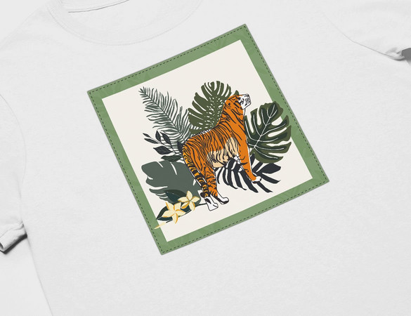 Koszulka z naszywką Tiger/Nature