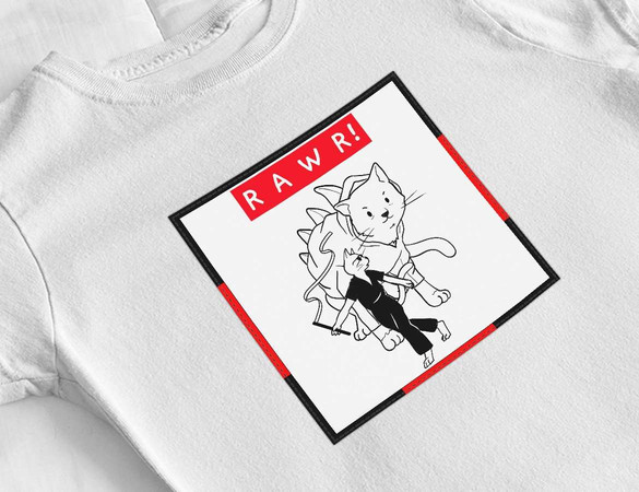 Bluzka damska z naszywką RAWR !