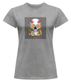 Bluzka damska z naszywką Skull : Burn it all