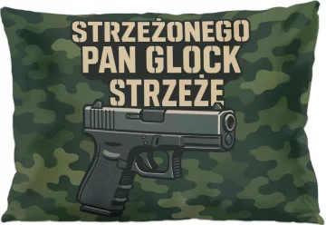 Poduszka dla strzelca Strzeżonego Pan glock strzeże  60x40cm