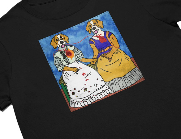 Koszulka z naszywką DOG PARODY: Dwie Fridy