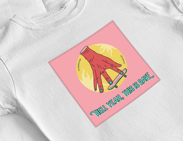 Bluzka damska z naszywką Hell yeah,this is rave