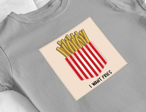 Bluzka damska z naszywką I want fries