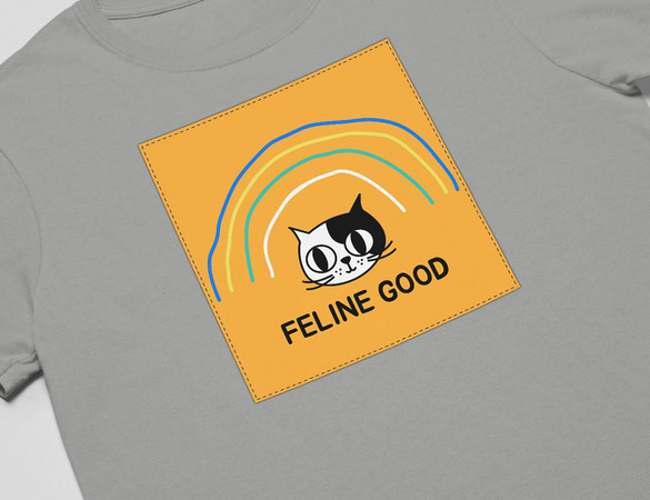 Koszulka z naszywką Feline good