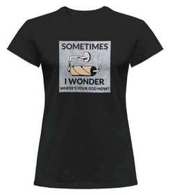 Bluzka damska z naszywką Where's your God...