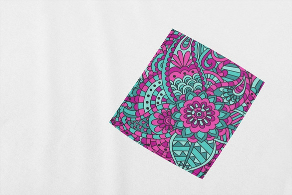 Koszulka z kieszonką WZORY MANDALA 02