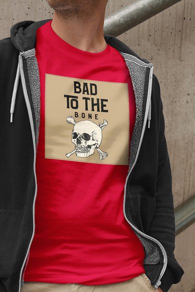 Koszulka z naszywką Skull : Bad to the...