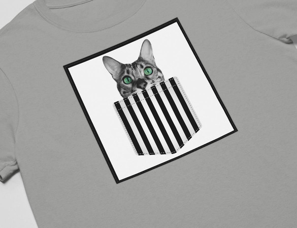 Koszulka z naszywką Cat pocket