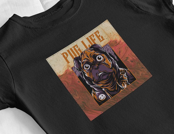 Bluzka damska z naszywką PUG LIFE