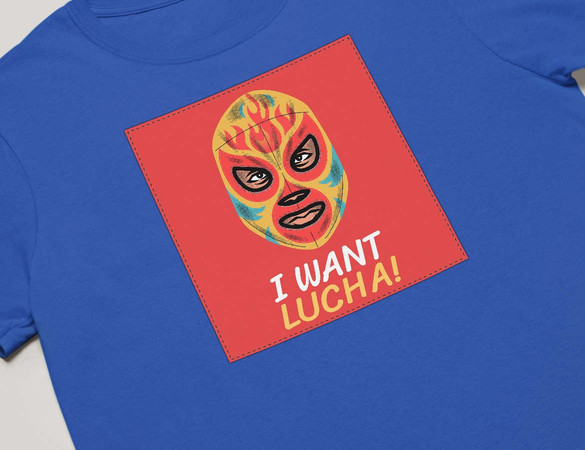 Koszulka z naszywką I want Lucha