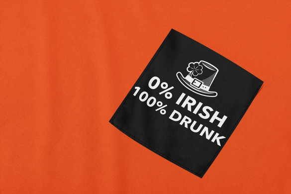 Koszulka z kieszonką 0% IRISH 100% DRUNK
