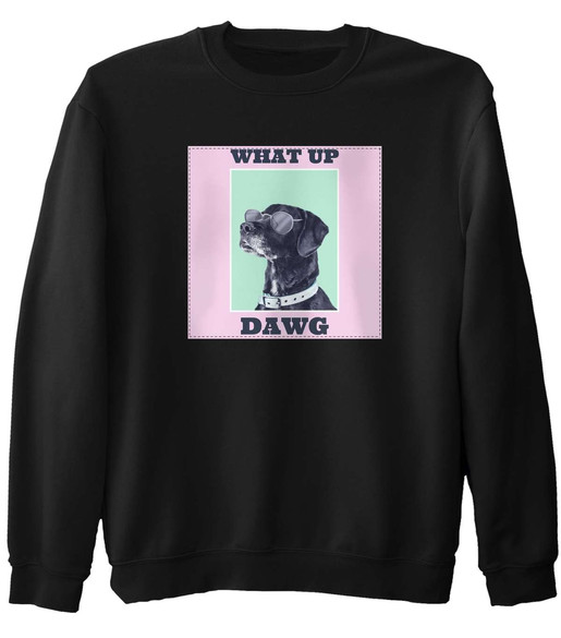 Bluza z naszywką What up dawg