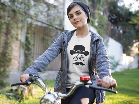 Koszulka dla Rowerzysty Rowerzysta wąsy + Imię