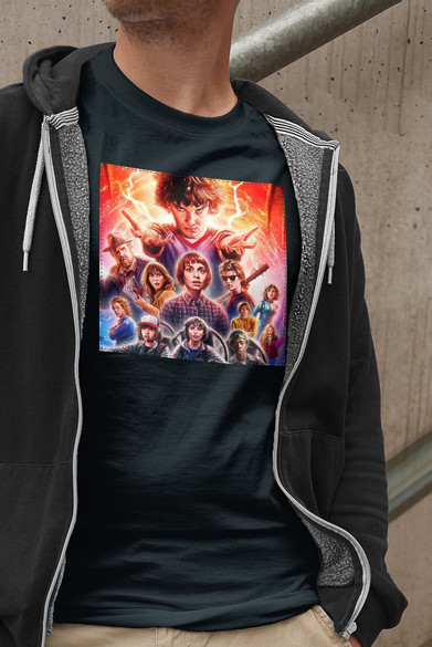 Koszulka z naszywką Stranger Things squad 2