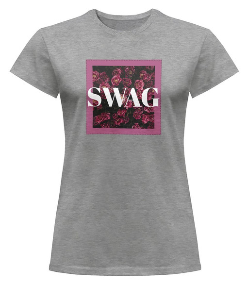 Bluzka damska z naszywką SWAG