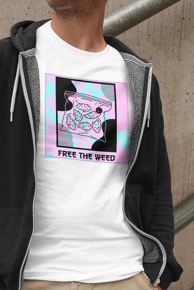 Koszulka z naszywką  Free the weed