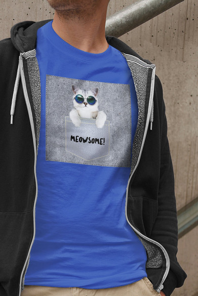 Koszulka z naszywką Meowsomepocket