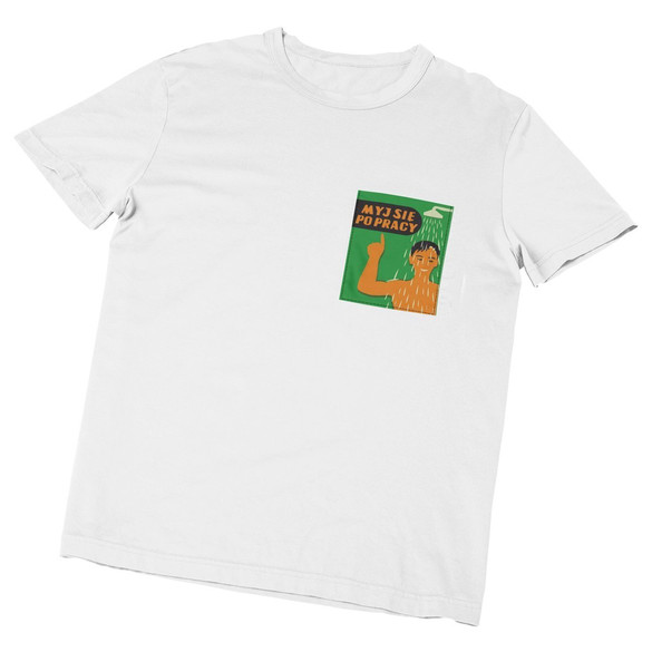 Koszulka z kieszonką MYJ SIĘ PO PRACY