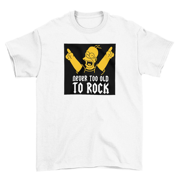 Koszulka z naszywką Never too old to rock