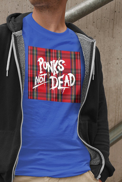 Koszulka z naszywką Punks Not Dead 01