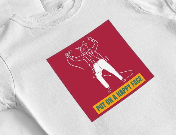 Bluzka damska z naszywką Put on a happy face