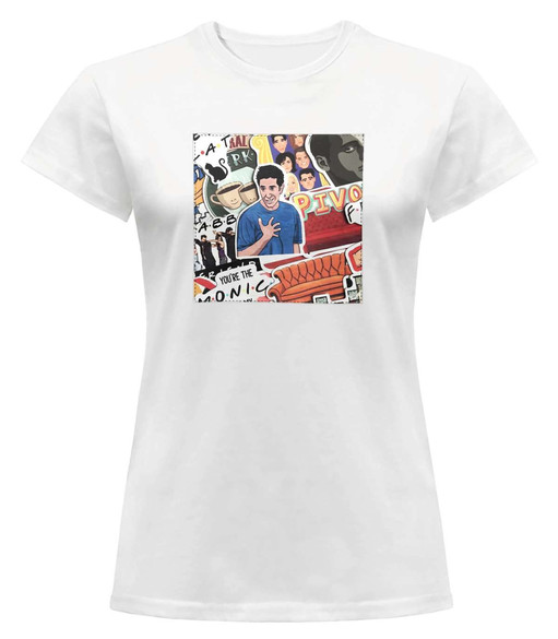 Bluzka damska z naszywką Friends collage