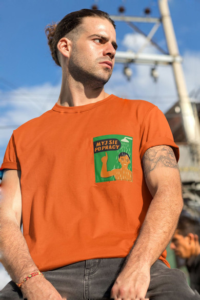 Koszulka z kieszonką MYJ SIĘ PO PRACY