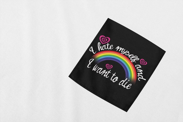 Koszulka z kieszonką I HATE MYSELF