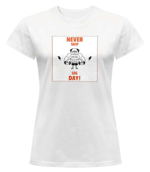 Bluzka damska z naszywką Never skip leg day