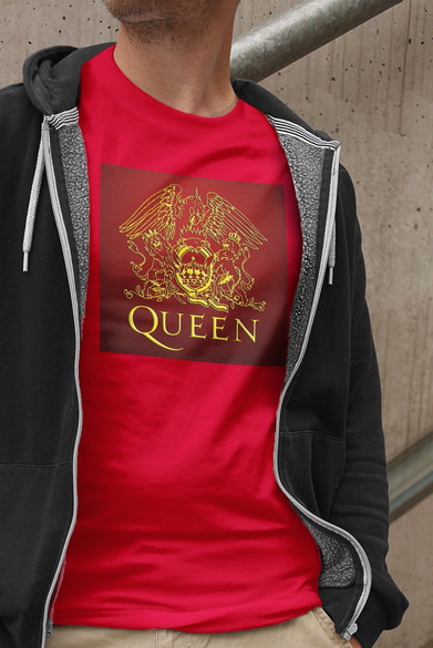 Koszulka z naszywką Queen logo red