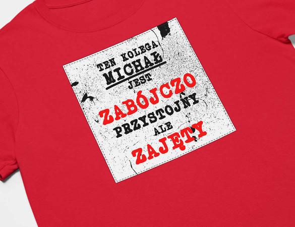 Koszulka z naszywką na Walentynki TWÓJ NAPIS