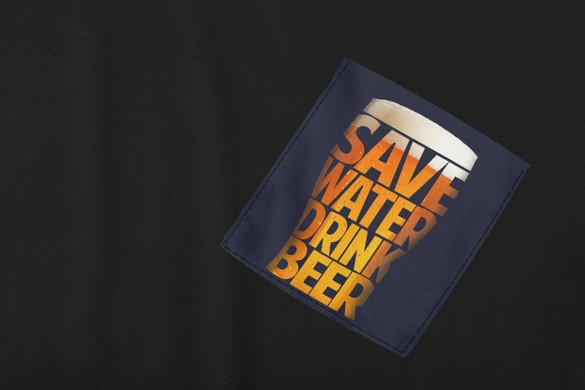 Koszulka z kieszonką Save water drink beer