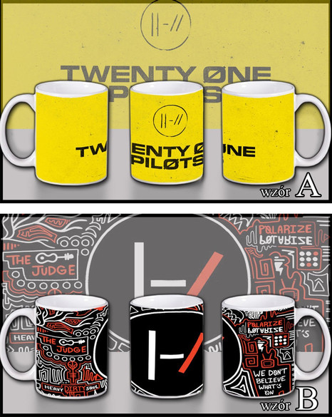 KUBEK 21 TWENTY ONE PILOTS WZORY + IMIĘ