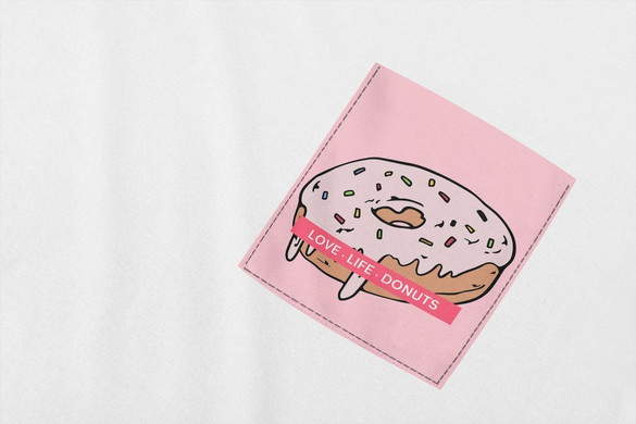 Koszulka z kieszonką LOVE LIFE DONUTS